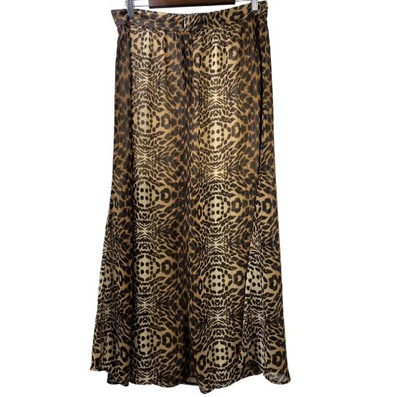 Vertigo Wild Savanna Sheer Maxi Skirt Medium Glam Sexy Mobwife Aesthetic NWT - Picture 2 of 7